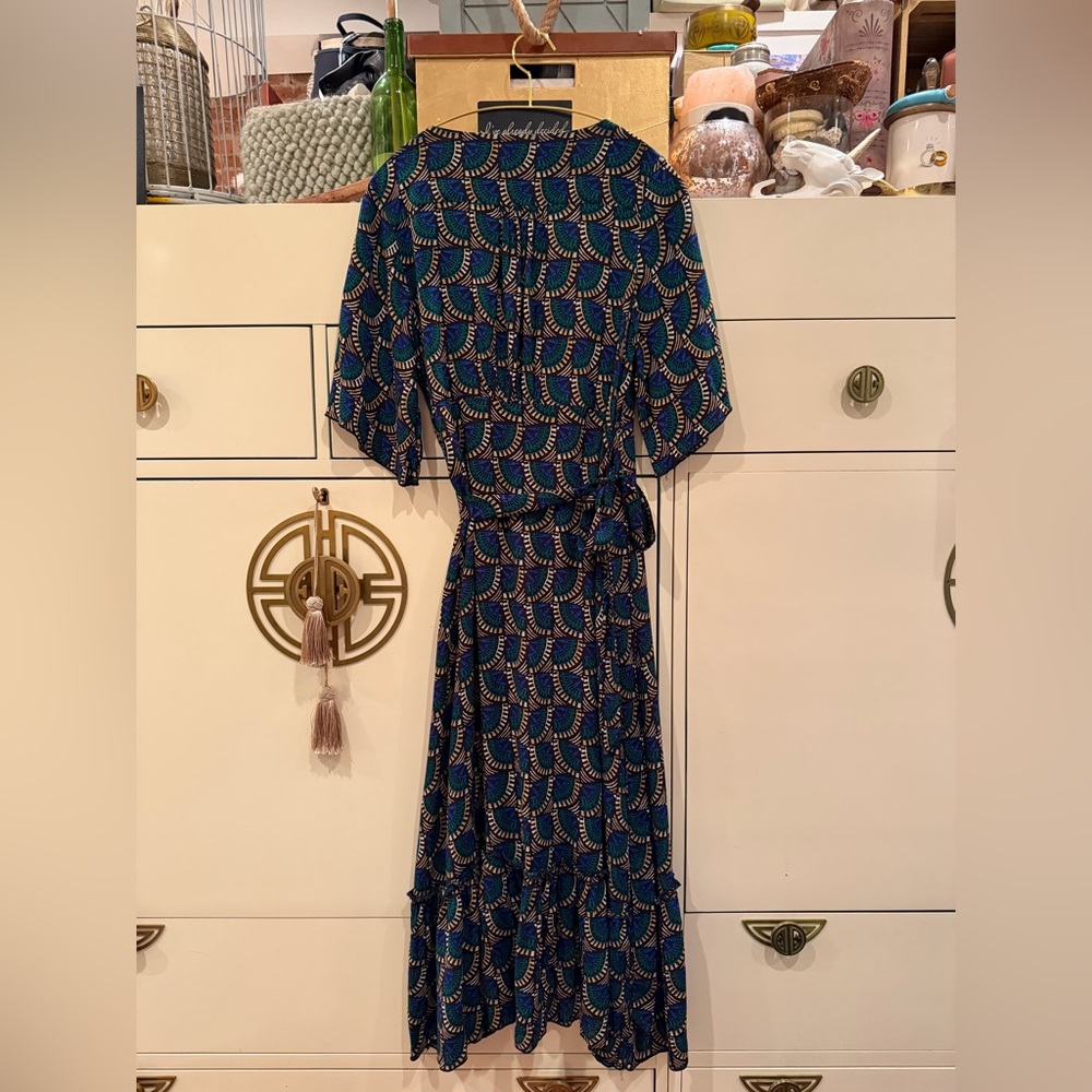 Silk & Salt Journey Maxi Wrap Dress in African Peacock - Picture 4 of 5